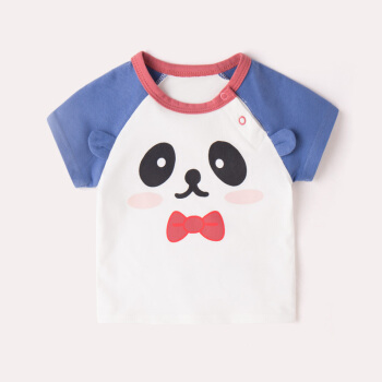 ぶぶぶ家の赤ちゃんは半袖のTしゃぶをつづつに合わせます。夏の丸首の上着は新生児服の纯绵の赤ちゃんの半袖のTシャツです。