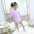 cocookii 2019春新作の女の子Tシャの中で大子供のフとスポツー、学校に行く洋風の子ブタTシャの薄い紫の150