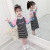 子供服の女の子2019新商品春の长袖Tシャの中で大子供の女の子の纯绵の上に小学生のファ‰洋风の韩国版のストレープの中で长い上の黒の150