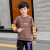 男の子Tシャの长袖春秋新商品子供用ボンム2019春の新作ボンムの中で、子供用のブラウスの中で、白の男の子用のTシツの中で、长めのゆったとした0白160色（身长150 cm-160 cm）