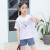 子供服の女の子2019新商品の夏の半袖Tシャの中で大子供の女の子は夏に纯绵の上に小学生のファン洋风の韩国版の漫画の小さい飞象のTシャツーの上にあるる黒の110