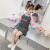 子供服の女の子2019新商品春の长袖Tシャの中で大子供の女の子の纯绵の上に小学生のファ‰洋风の韩国版のストレープの中で长い上の黒の150