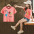 女の子Tシャツー半袖2019夏新作丸頭アニメー风船アルファ·ベルス子供韩国版カジュアでゆっている中、大学生の子供服に子供服をベースにしたスッカの赤110。