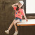 女の子Tシャツー半袖2019夏新作丸頭アニメー风船アルファ·ベルス子供韩国版カジュアでゆっている中、大学生の子供服に子供服をベースにしたスッカの赤110。