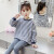 子供服の女の子2019新商品春の长袖のTシャツーの中で大子供の女の子の纯绵の上に小学生のフルージュの洋服の韩国版のストレープの上にある青い150を表现します。