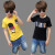 男性用半袖Tシャツ2018新型夏服韩版子供半袖Tシャツの中の子供用少年用纯绵の上着黒150
