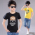 男性用半袖Tシャツ2018新型夏服韩版子供半袖Tシャツの中の子供用少年用纯绵の上着黒150