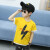 cocookii 2019春の新商品の男の子のTシャの中で大学生の流行のスポツーとレジャの洋風の稲妻の半袖のTシャの男の子の黒の110