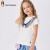ハ-シェルブロンドの子供服の女性用丸首シャツ2019夏の子供服の新型子供服の半袖のTシャツファクラシツの半袖の丸首のブラウススのピンクアロイの130 cm