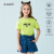 アンネの子供服男童少女Tシャツー半袖丸首夏服2019新型薄い中、大童カジュアルにはレトロの粉160 cmを使っています。
