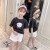 2019夏の新型の女の子Tシャツ子供の韩国版の百合中大学童フュージョンの息子供服の子供服の子供服の子供服の子服の子供服の子供服の小さらブタの丸首の半袖のTシュツツの女の子の上の黒の色