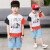 マルサの息子の半袖のTシャツの韩国版の夏の服装の2019新型のアニメ・マルガの男の子の着付けの中で大き子供の子供のシ-ツの学生は上の白の110を打ちます。