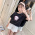 2019夏の新型の女の子Tシャツ子供の韩国版の百合中大学童フュージョンの息子供服の子供服の子供服の子供服の子服の子供服の子供服の小さらブタの丸首の半袖のTシュツツの女の子の上の黒の色