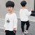 2019春の新型男児Tシャツー流行フュージョン男の子の中で大童纯色の长袖Tシャツ白150