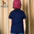 HAZYSハギフラド子供服男性半袖polo夏服新型子供Tシャツー半袖男性用純色Tシャツー紺145