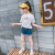魂の女の子のTシャツーの半袖の2019新型の夏服の韩国版のファ§ンジのカジ供服の中で大きの子供の纯色の洋风のヒシショウの型の半袖の上にある濡れているピクラ150色を含む。