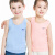 巴布豆供ベスト男性子供服纯绵夏薄い女性用キャミソールボックス赤ちゃん袖なんです。BBD 8501薄い藍色+白130 cmが125-135に適しています。