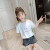 2019夏の新型の女の子Tシャツ子供の韩国版の百合中大学童フュージョンの息子供服の子供服の子供服の子供服の子服の子供服の子供服の小さらブタの丸首の半袖のTシュツツの女の子の上の黒の色