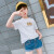 魂の女の子のTシャツーの半袖の2019新型の夏服の韩国版のファ§ンジのカジ供服の中で大きの子供の纯色の洋风のヒシショウの型の半袖の上にある濡れているピクラ150色を含む。