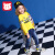 ピグナッツの子供服の长袖Tシャツ2019春の服装の新型子供服の漫画のTシャツの男性の中で大き子供の上の黄色の130 cm