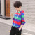 男の子のTシャツ2019春ストレープは韩国版のカジュア长袖の服の中で大子供の洋服の帽子tシチャ子供丸首のスポレです。ジェアの小さい男の子の上にいる潮の紫の110つを合せます。