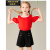 マイカバーの軽荷物沢ブラドの女性大童半袖の白いTシャッツ新型子供服2019夏の子供服の肩の蝶々の赤い140 cmの上着