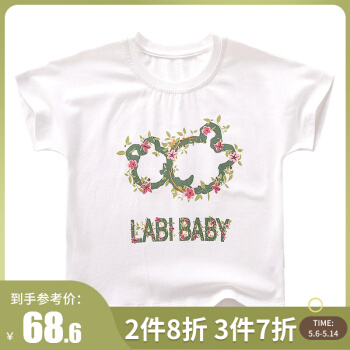 ラビィ2019春夏新作赤ちゃんの半袖Tシャツ男女の子供供の上にある薄いカーニバル。