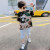ブラドゥニー子供服男の子Tシャカ半袖供ボント2019夏服韓国版カジュアスポーツ新人学生の中で子供服迷彩丸の首の上は潮黄110です。