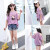 子供服の女の子Tシャツー半袖ファ§ンジ韩国版スポピュア肩斯特别格格格格格格格格格格格格リング丸首ト2019夏の新型の中で子供给学生の女の子がボットをつけるのは浅紫です。