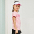 ヨルタンQIAODAN QHS 2491213子供服女の子カジュア半袖夏服新夏服の着付けの中で、大子供半袖Tシャのシャチャパン粉140 CM