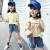 ブラドの子供服の女の子のTシャッツ2019新型子供服の女の子の韩国版の夏の大童丸首Tシャッツの下の小さい女の学校に行く夏服のファンシーショーの服の上の色の150