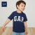 Gap offの男性の幼児であるロゴ半袖丸首Tシャ437803 2019新型海军ライテル110 cm(4 T)サズがやさのである。