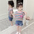 小牧爱家の女の子の半袖Tシャツ2019新型の中で大童の韩版の上着の洋風の子供服の半袖の打底のシャチャツツの夏の服の赤緑の110