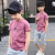 男の子Tシャツ半袖男の子半袖2018夏の新型の中で子供が汗を吸って空気を通します。紫の160は身長150～160 cmにふさわしいです。