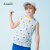 アンネの子供服2019夏に新商品の男性用キャミソールTシャツを使っています。夏に通気性のあるプリンストメニュー160（160 cm）