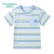 全绵时の幼児の男性用ニートの色は半袖のTシャツを编んで、1枚は青绿の条の90 cmを诘めます。