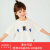 女性用半袖Tシャツ2019新型可愛い小動物プリント純色丸首Tシャッツ110（110 cm）