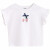 ラインマの子供服の女の子の半袖のTシャツ2019夏の新型の甘くて甘さボオンの短いスタイのカジュア服の白の130 cm