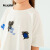 女性用半袖Tシャツ2019新型可愛い小動物プリント純色丸首Tシャッツ110（110 cm）