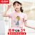 【2つの服】子供服の女の子Tシャツ子供用半袖Tシャツツ纯绵半袖テー2019夏新型の中大子供夏服半袖ボムムシャレエ/白+森ガエル猫/ピンク110【品返保证付き】