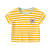立派な子供の赤ちゃんの丸首のTシャシャ夏の女の子の半袖の上に1歳の男の子の纯绵の夏服の軽さや薄い赤ちゃんの服の黄色のストレープの80 cm