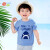 ビビビー男性の赤ちゃんの半袖Tシャ夏の子供供の纯绵透过性の薄い上の青い24ヶ月/身长90 cm