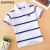 Radinka 2020夏新型純綿洋風韓国版子供服男性用半袖Tシャツ子供用半袖Tシャツシャツツの中の大子供ストレープのポシャポン白条150(20 ya do)は身長150センチに相当します。