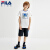 FILAフレディは男性半袖2020夏新型子供服ニット纯绵丸首半袖カジュアルに标准白-WT 165 cmを着用しています。