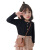 子供服の女性用ボトム2020秋の新型女性の綿質ボム子供用丸首長袖Tシャ春と秋の上着は韓国版のTシャッツに相当します。