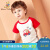 精典泰迪Class ic Teddy子供服男女半袖Tシャツ子供服半袖赤ちゃん半袖服服服に赤ちゃん外服2020新型(hello熊)丸首正味面大紅110