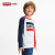 Levi's李維斯男童長袖Tシャツ秋季児Tシャツ丸首nitt上秋冬子供服90-160 Lミルク白140(S)