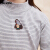 マラテンの子供服の女の长袖Tシャツ2020冬の新型の中で大童の漫画は标准的にデザインしたベースのシャツーの白い条の130 cmを刺繡します。